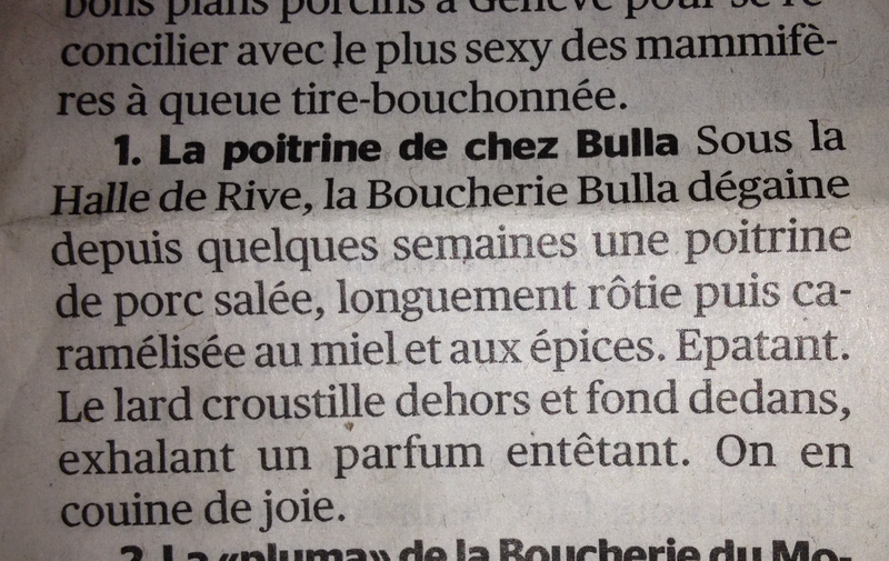 Vu dans la Tribune de Genève